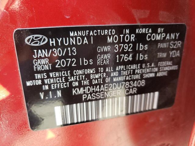 Photo 9 VIN: KMHDH4AE2DU783408 - HYUNDAI ELANTRA GL 