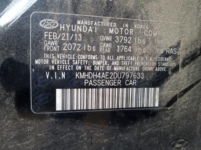 Photo 9 VIN: KMHDH4AE2DU797633 - HYUNDAI ELANTRA GL 