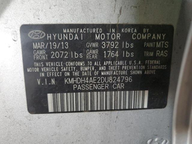 Photo 12 VIN: KMHDH4AE2DU824796 - HYUNDAI ELANTRA GL 