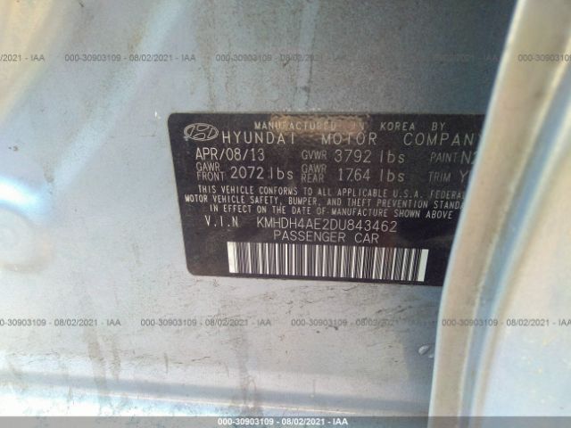 Photo 8 VIN: KMHDH4AE2DU843462 - HYUNDAI ELANTRA 