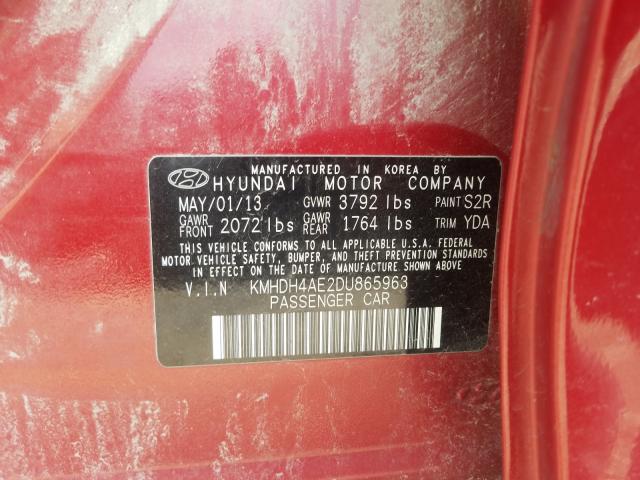 Photo 9 VIN: KMHDH4AE2DU865963 - HYUNDAI ELANTRA GL 