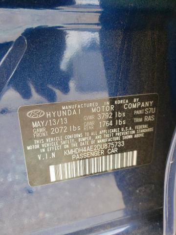 Photo 9 VIN: KMHDH4AE2DU875733 - HYUNDAI ELANTRA GL 