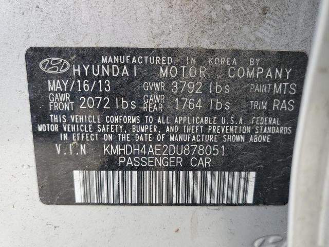 Photo 11 VIN: KMHDH4AE2DU878051 - HYUNDAI ELANTRA 