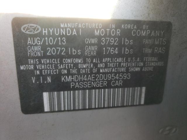 Photo 12 VIN: KMHDH4AE2DU954593 - HYUNDAI ELANTRA GL 