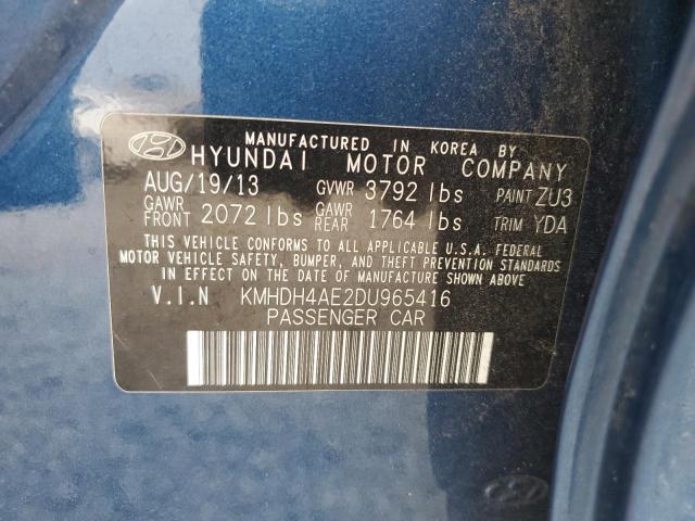 Photo 11 VIN: KMHDH4AE2DU965416 - HYUNDAI ELANTRA GL 