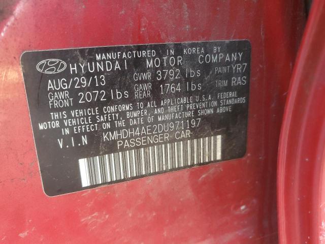 Photo 12 VIN: KMHDH4AE2DU971197 - HYUNDAI ELANTRA GL 