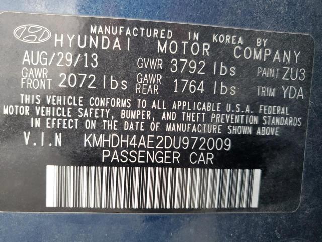 Photo 11 VIN: KMHDH4AE2DU972009 - HYUNDAI ELANTRA GL 