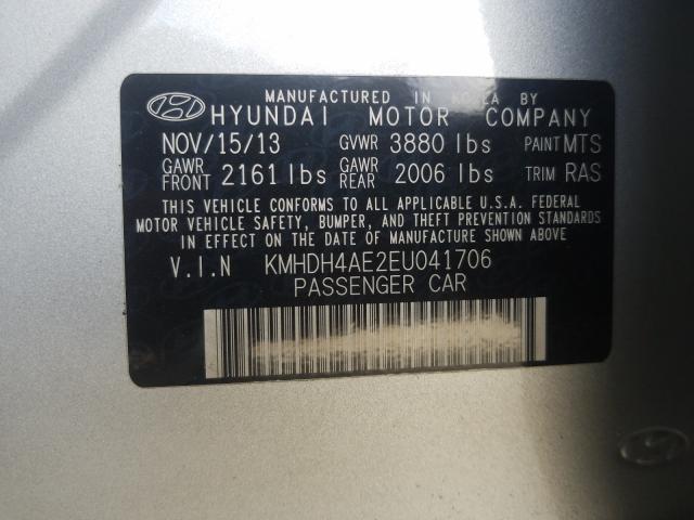 Photo 9 VIN: KMHDH4AE2EU041706 - HYUNDAI ELANTRA SE 