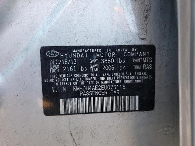 Photo 11 VIN: KMHDH4AE2EU076116 - HYUNDAI ELANTRA SE 