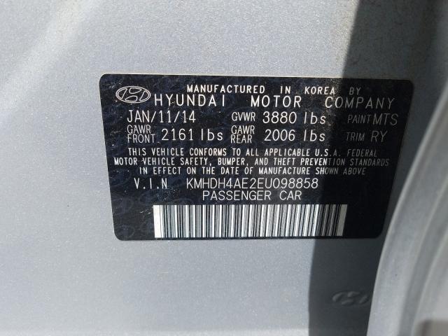 Photo 9 VIN: KMHDH4AE2EU098858 - HYUNDAI ELANTRA SE 