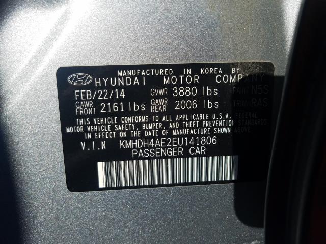 Photo 9 VIN: KMHDH4AE2EU141806 - HYUNDAI ELANTRA SE 