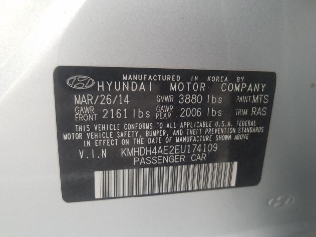 Photo 9 VIN: KMHDH4AE2EU174109 - HYUNDAI ELANTRA 