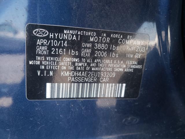 Photo 9 VIN: KMHDH4AE2EU193209 - HYUNDAI ELANTRA SE 