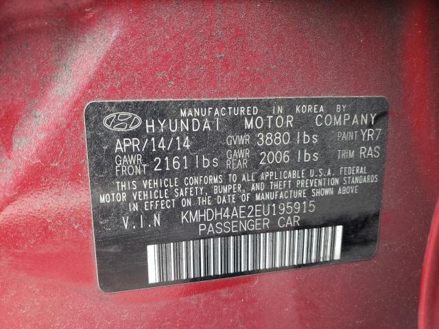 Photo 9 VIN: KMHDH4AE2EU195915 - HYUNDAI ELANTRA SE 