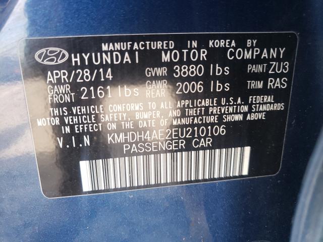 Photo 9 VIN: KMHDH4AE2EU210106 - HYUNDAI ELANTRA SE 