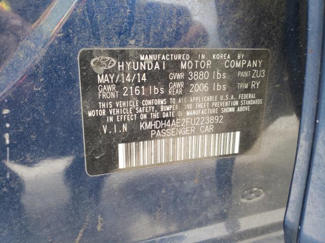 Photo 9 VIN: KMHDH4AE2FU223892 - HYUNDAI ELANTRA SE 