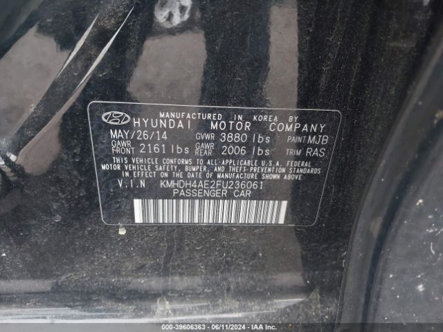 Photo 8 VIN: KMHDH4AE2FU236061 - HYUNDAI ELANTRA 