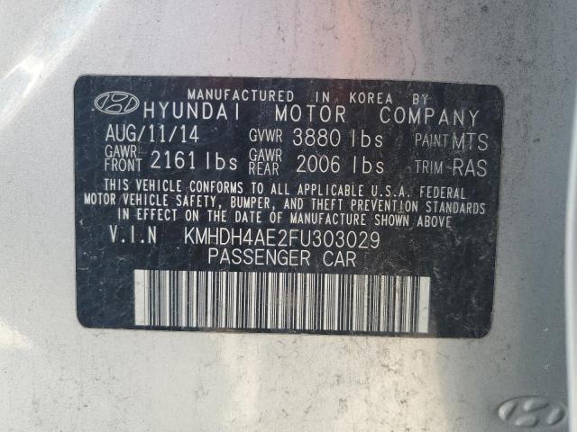 Photo 11 VIN: KMHDH4AE2FU303029 - HYUNDAI ELANTRA 