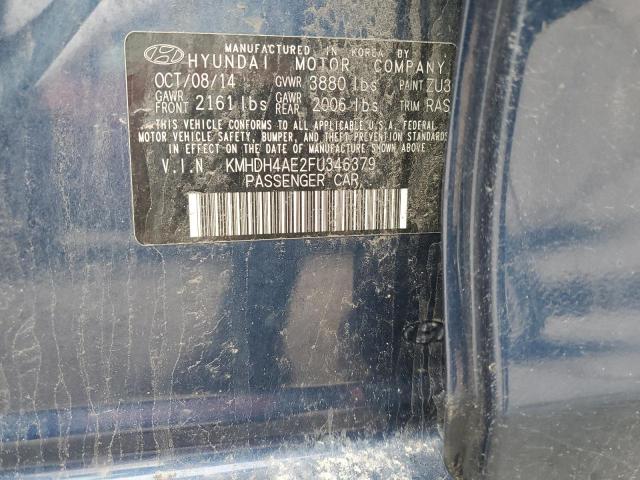 Photo 12 VIN: KMHDH4AE2FU346379 - HYUNDAI ELANTRA 