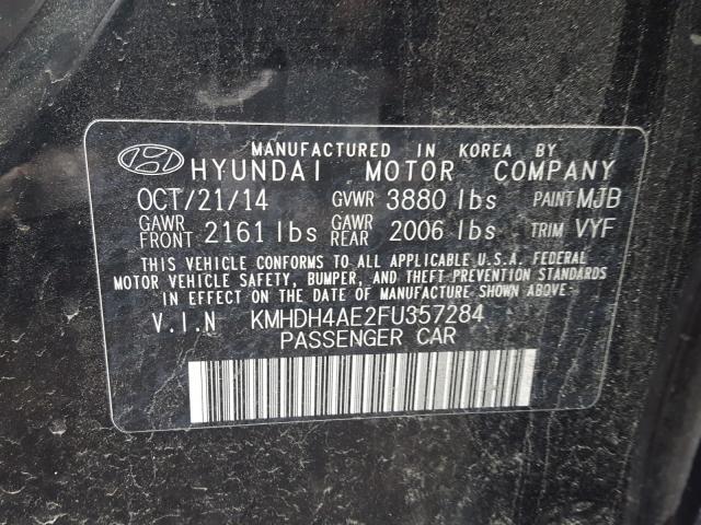 Photo 9 VIN: KMHDH4AE2FU357284 - HYUNDAI ELANTRA SE 