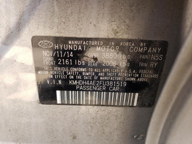 Photo 9 VIN: KMHDH4AE2FU381519 - HYUNDAI ELANTRA SE 