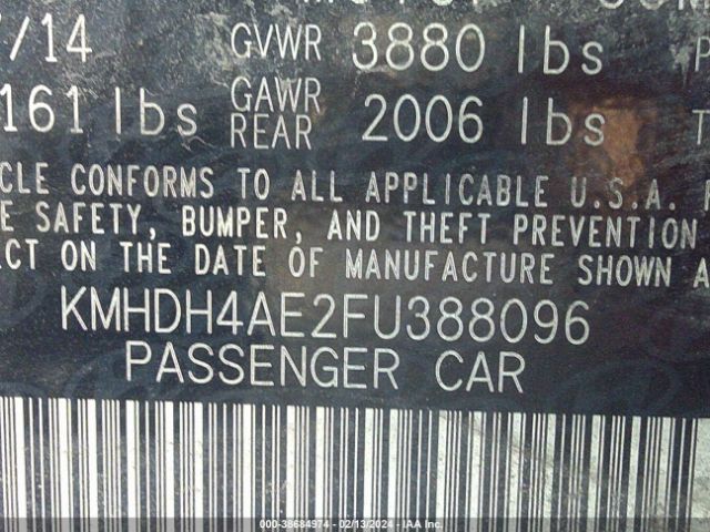 Photo 8 VIN: KMHDH4AE2FU388096 - HYUNDAI ELANTRA 