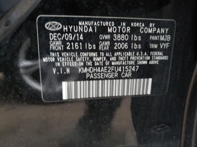 Photo 9 VIN: KMHDH4AE2FU415247 - HYUNDAI ELANTRA SE 