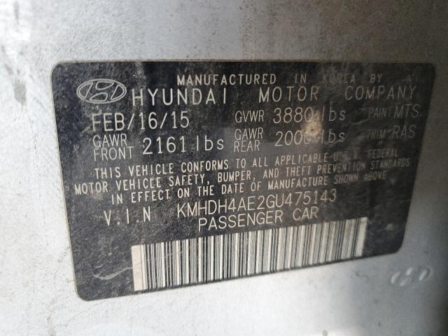 Photo 11 VIN: KMHDH4AE2GU475143 - HYUNDAI ELANTRA SE 