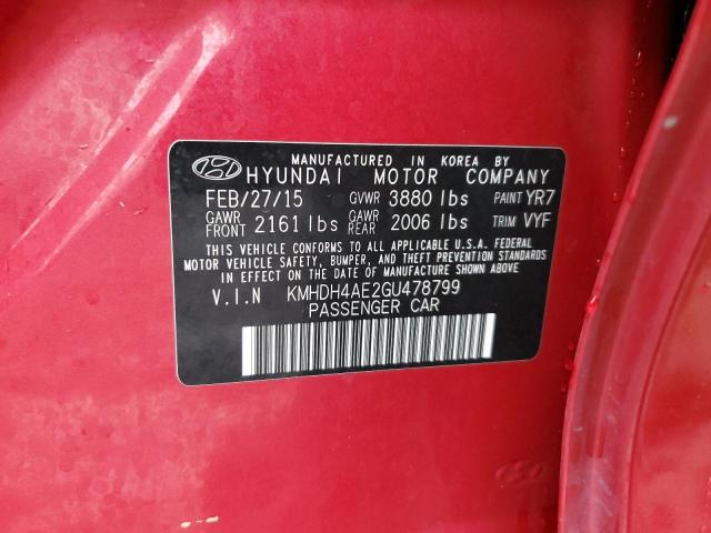 Photo 11 VIN: KMHDH4AE2GU478799 - HYUNDAI ELANTRA 