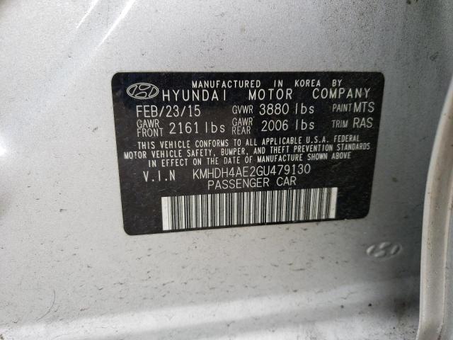 Photo 9 VIN: KMHDH4AE2GU479130 - HYUNDAI ELANTRA SE 