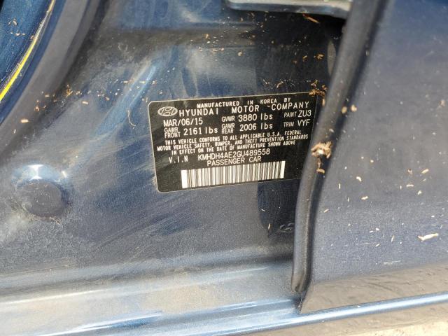 Photo 9 VIN: KMHDH4AE2GU489558 - HYUNDAI ELANTRA SE 