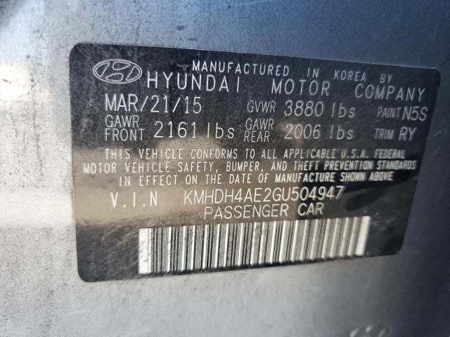 Photo 11 VIN: KMHDH4AE2GU504947 - HYUNDAI ELANTRA SE 