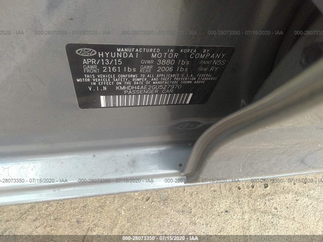 Photo 8 VIN: KMHDH4AE2GU527970 - HYUNDAI ELANTRA 