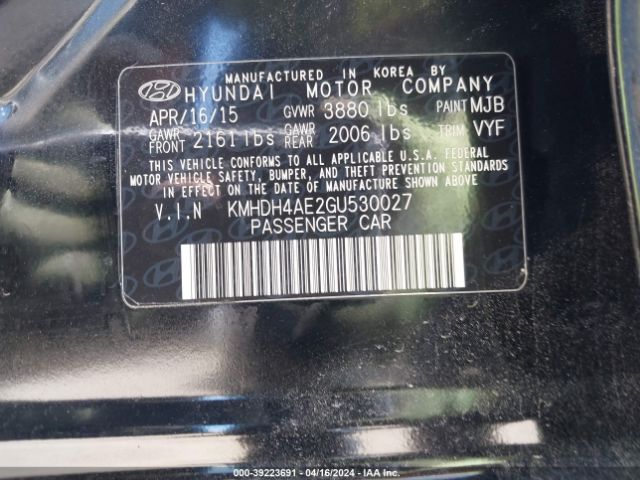 Photo 8 VIN: KMHDH4AE2GU530027 - HYUNDAI ELANTRA 