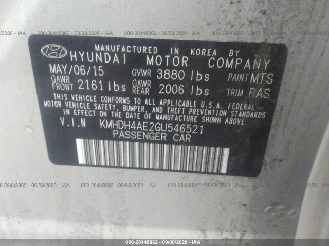 Photo 8 VIN: KMHDH4AE2GU546521 - HYUNDAI ELANTRA 