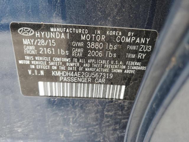 Photo 11 VIN: KMHDH4AE2GU567319 - HYUNDAI ELANTRA SE 