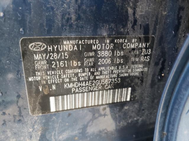 Photo 9 VIN: KMHDH4AE2GU567353 - HYUNDAI ELANTRA 