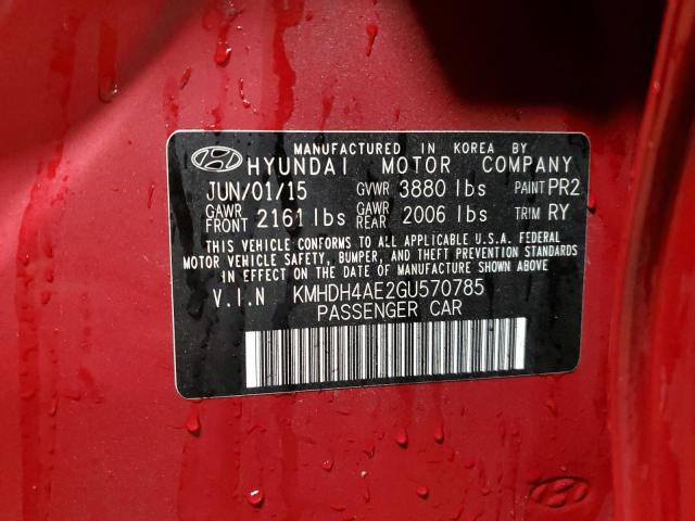 Photo 12 VIN: KMHDH4AE2GU570785 - HYUNDAI ELANTRA SE 