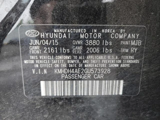 Photo 11 VIN: KMHDH4AE2GU573928 - HYUNDAI ELANTRA SE 