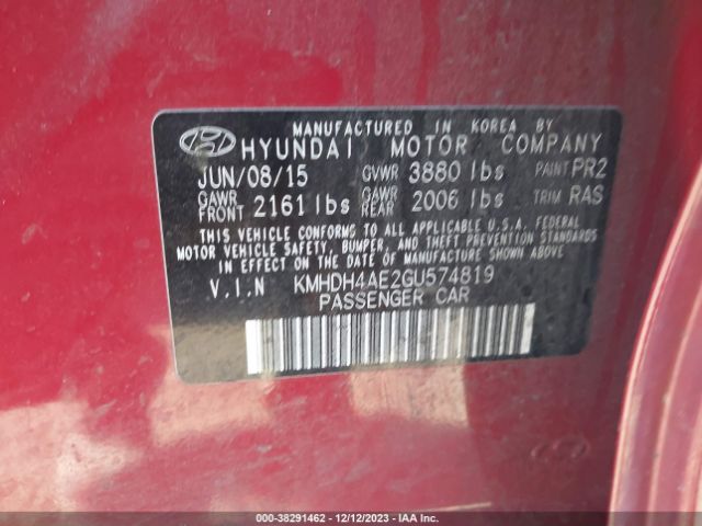 Photo 8 VIN: KMHDH4AE2GU574819 - HYUNDAI ELANTRA 