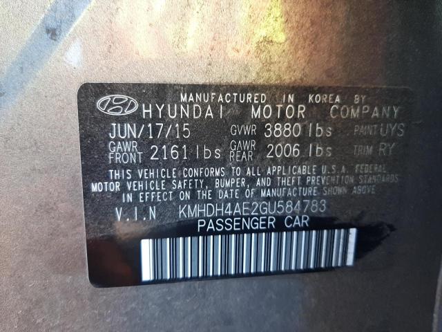 Photo 12 VIN: KMHDH4AE2GU584783 - HYUNDAI ELANTRA SE 