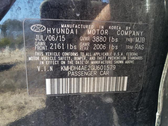 Photo 12 VIN: KMHDH4AE2GU601579 - HYUNDAI ELANTRA SE 