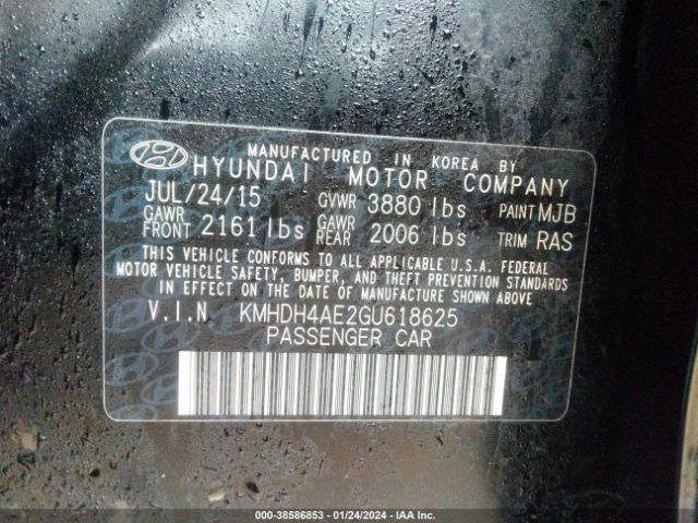 Photo 8 VIN: KMHDH4AE2GU618625 - HYUNDAI ELANTRA 