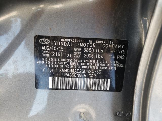 Photo 9 VIN: KMHDH4AE2GU624750 - HYUNDAI ELANTRA SE 