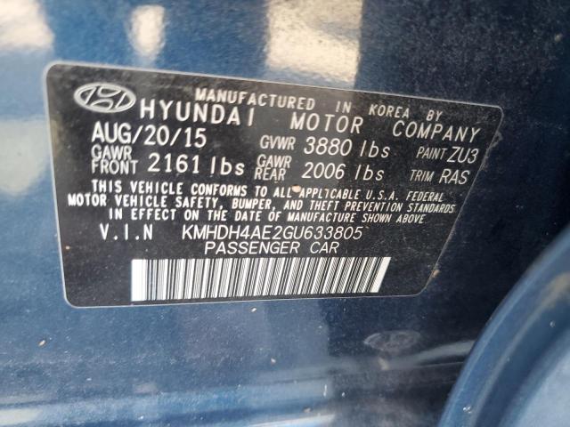 Photo 12 VIN: KMHDH4AE2GU633805 - HYUNDAI ELANTRA SE 