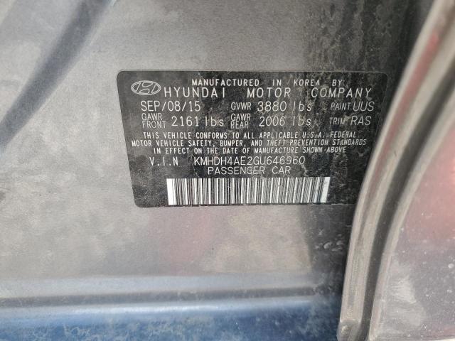 Photo 9 VIN: KMHDH4AE2GU646960 - HYUNDAI ELANTRA SE 