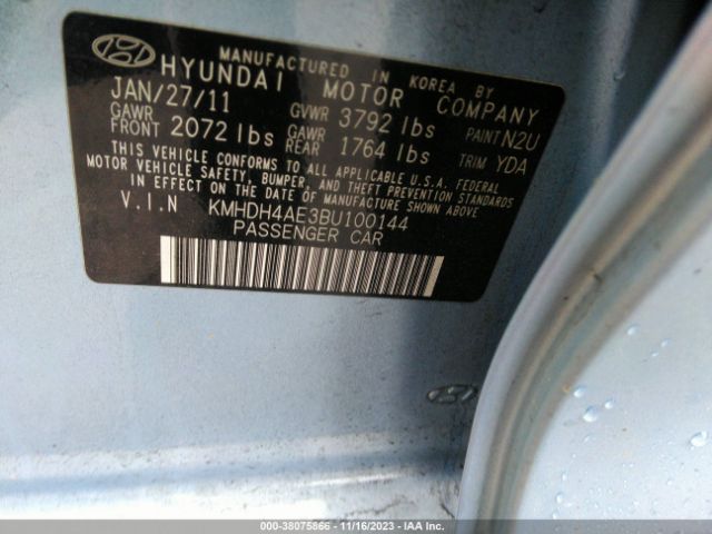 Photo 8 VIN: KMHDH4AE3BU100144 - HYUNDAI ELANTRA 