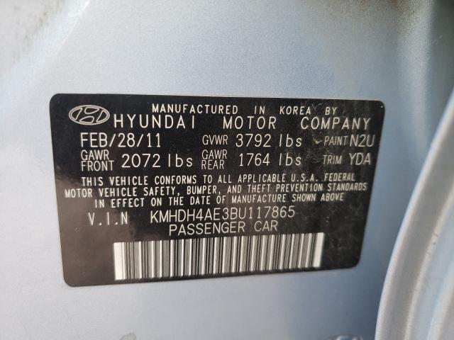 Photo 9 VIN: KMHDH4AE3BU117865 - HYUNDAI ELANTRA GL 