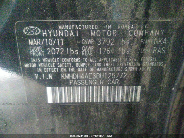 Photo 8 VIN: KMHDH4AE3BU125772 - HYUNDAI ELANTRA 