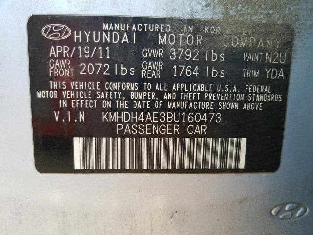 Photo 9 VIN: KMHDH4AE3BU160473 - HYUNDAI ELANTRA 